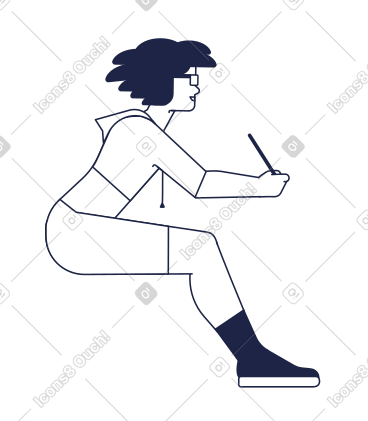 女人写作 PNG, SVG