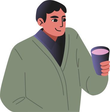 Hombre con un vaso en la mano PNG, SVG