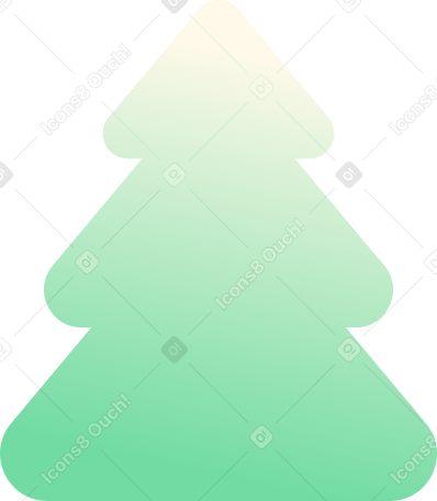christmas tree with a gradient Illustration in PNG, SVG