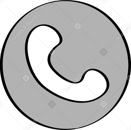 grey call button Illustration in PNG, SVG