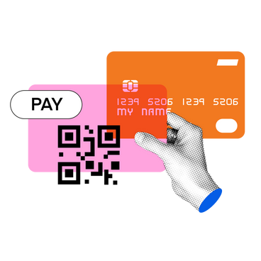 Código qr y pago con tarjeta PNG, SVG