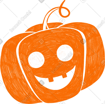 Orange pumpkin with a cheerful look for halloween PNG, SVG