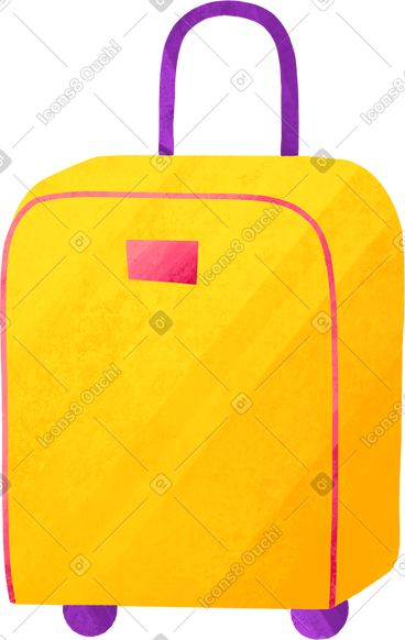 Yellow suitcase on wheels PNG, SVG