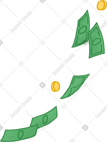 Banknotes and coins PNG, SVG