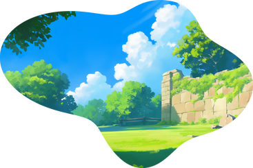 Летний пейзаж на фоне стены парка в PNG, SVG