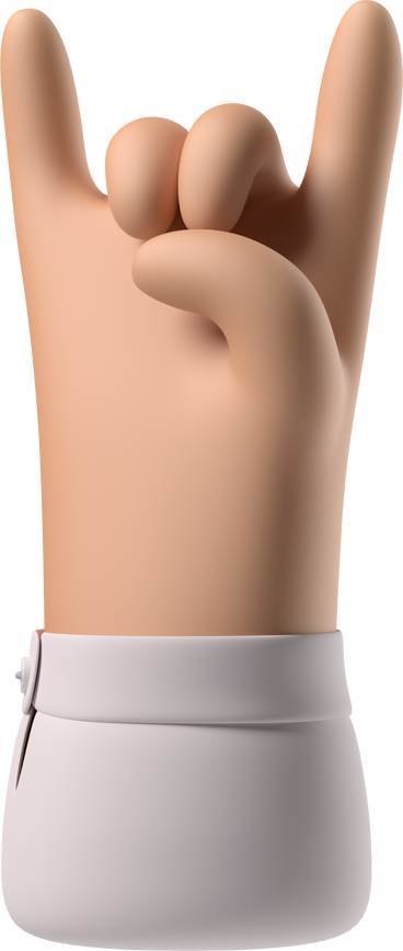 Tanned skin hand showing rock sign PNG, SVG