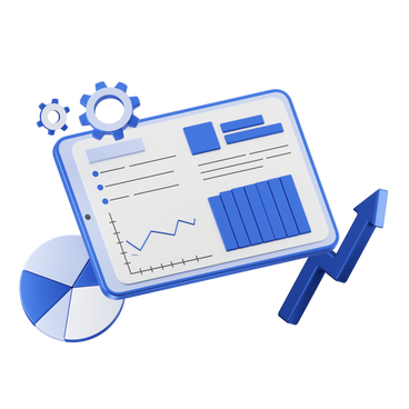 Business analytics on tablet screen animated illustration in GIF, Lottie (JSON), AE