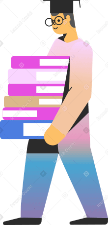 student with books PNG, SVG