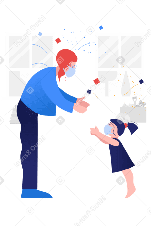 Mom playing with her daughter Illustration in PNG, SVG