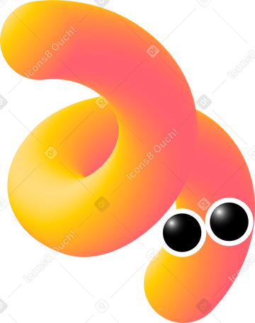 red curl with eyes PNG, SVG
