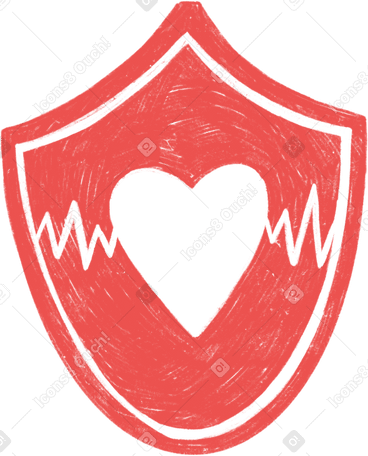 red shield with a heart PNG、SVG