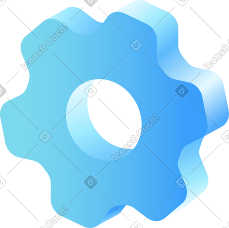 3d 体积中的大齿轮 PNG, SVG