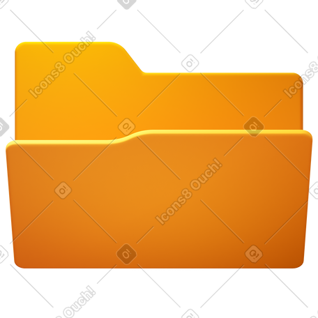 3D folder opened PNG, SVG