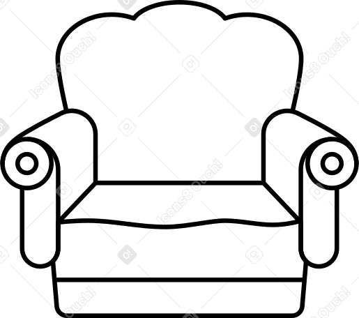 vintage voluminous armchair PNG, SVG