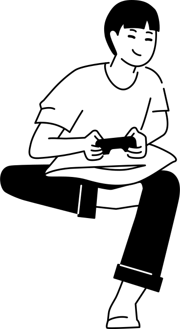 Young man with a gamepad PNG, SVG