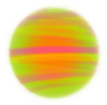 green planet with orange stripes PNG, SVG