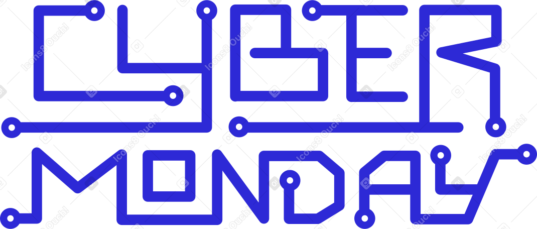 Illustration lettering cyber monday aux formats PNG, SVG