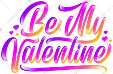 Lettering be my valentine! with white shadow text PNG, SVG