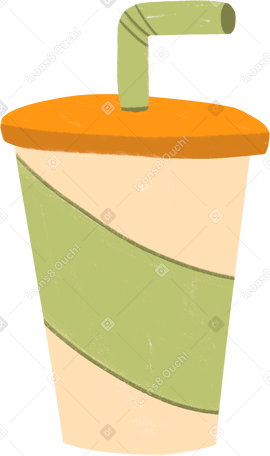 plastic cup with a straw Illustration in PNG, SVG