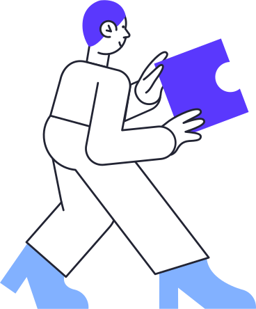 Man holding puzzle в PNG, SVG
