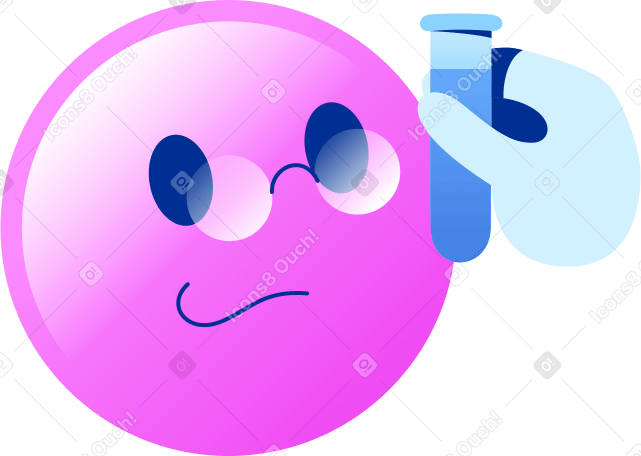 emoji scientist with flask Illustration in PNG, SVG