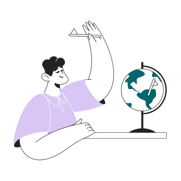 Guy with the globe étudie les pays du monde PNG, SVG