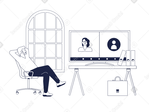 Online meeting Illustration in PNG, SVG
