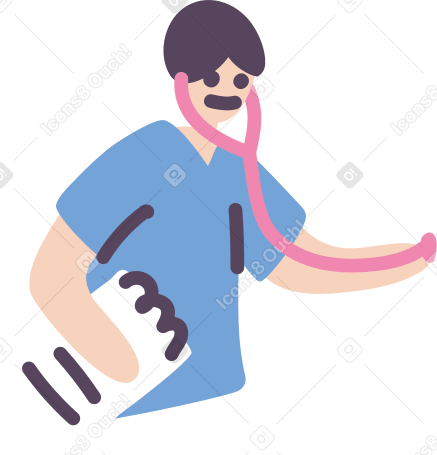 medic doctor with phonendoscope PNG, SVG