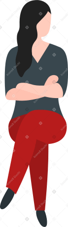 sitting woman Illustration in PNG, SVG