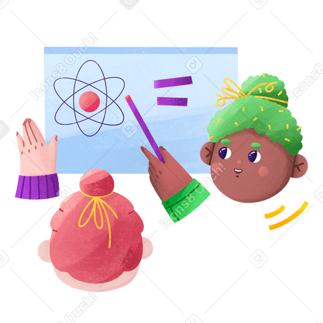 Teacher explaining theory to student Illustration in PNG, SVG