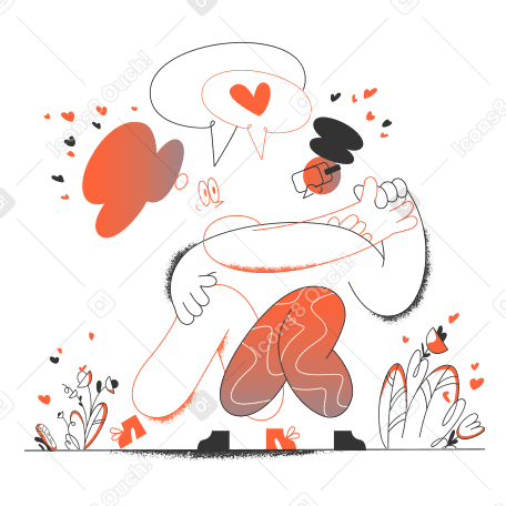 Love affair Illustration in PNG, SVG