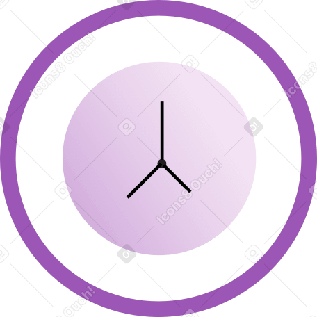 紫の時計 PNG、SVG