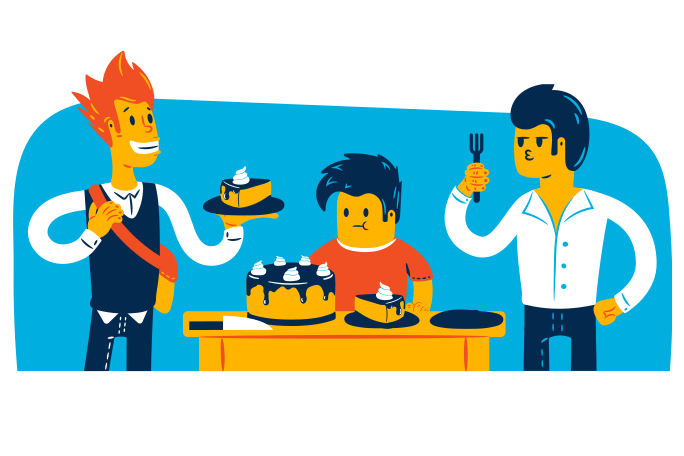 Cake for the family Illustration in PNG, SVG