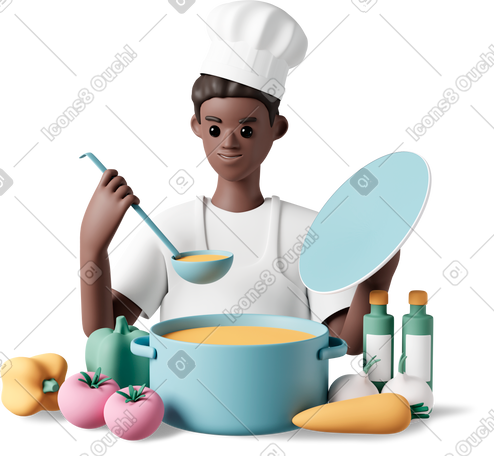 3D boy cook PNG, SVG