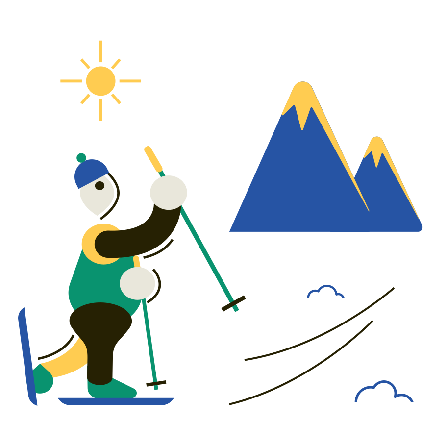 Alpine skiing Illustration in PNG, SVG