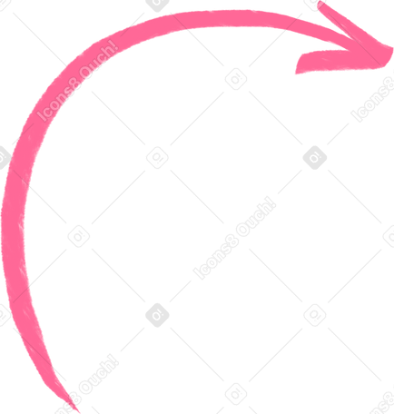 pink curved arrow Illustration in PNG, SVG