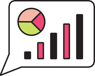 speech bubble with charts animated illustration in GIF, Lottie (JSON), AE