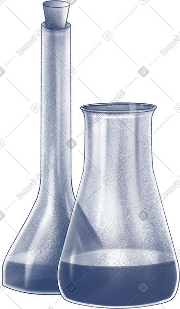 Two glass flasks PNG, SVG