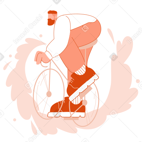 Delivery cyclist on a bike PNG, SVG