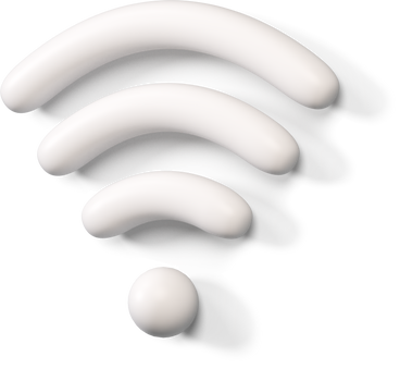 White wifi icon turned to the left PNG, SVG