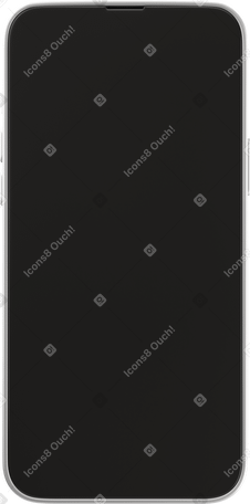 3D close up of black phone screen Illustration in PNG, SVG
