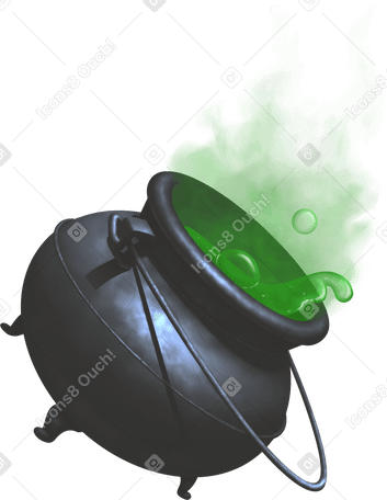cauldron with bubbling potion PNG, SVG