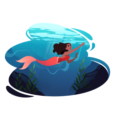 Meerjungfrau in einer unterwasserwelt PNG, SVG