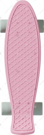 3D top view of pink skateboard PNG, SVG