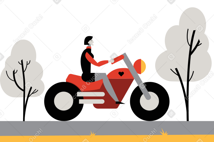 Biker Illustration in PNG, SVG