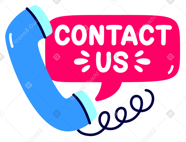 lettering contact us with handset PNG, SVG