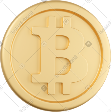 Golden bitcoin front PNG, SVG