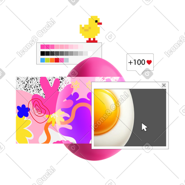 Coloring an easter egg in a digital program PNG, SVG