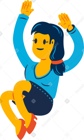 jumping woman Illustration in PNG, SVG