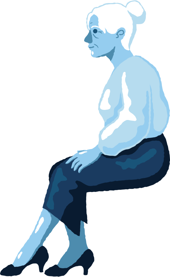 プロフィールに座っている老婆 のpngとsvgでのイラスト